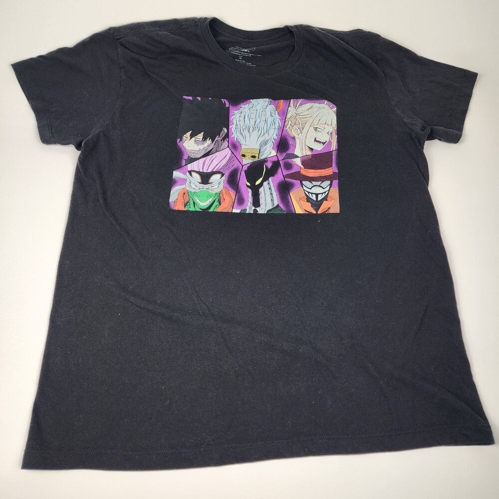 My Hero Academia Villains T Shirt Mens XL Black Anime Dabi Shigaraki Toga Funima